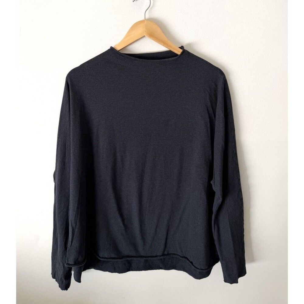 Frank & Eileen Tee Lab T-Shirt Womens Medium Gray Long Sleeve Funnel Neck Top